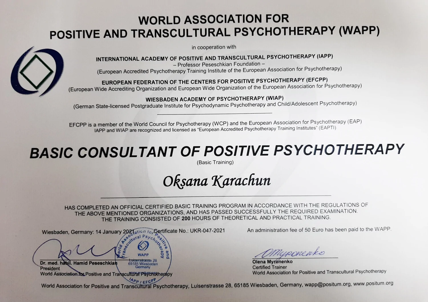 Wiesbadener Akademie für Psychotherapie (WIAP)