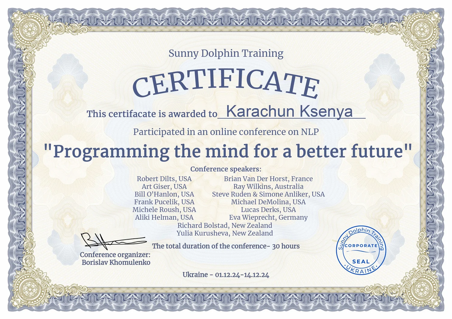 Sunny Dolphin Training