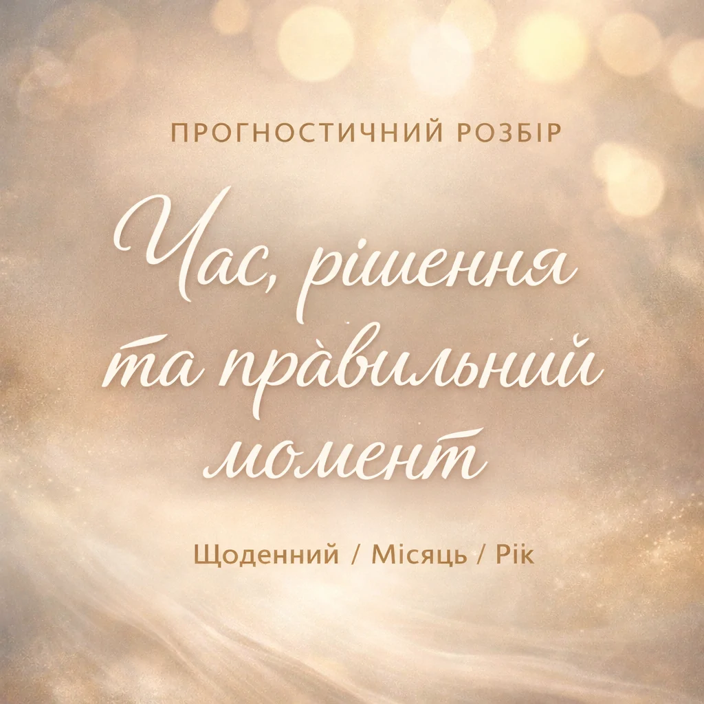 Прогностичний розбір Про час, рішення та правильний момент