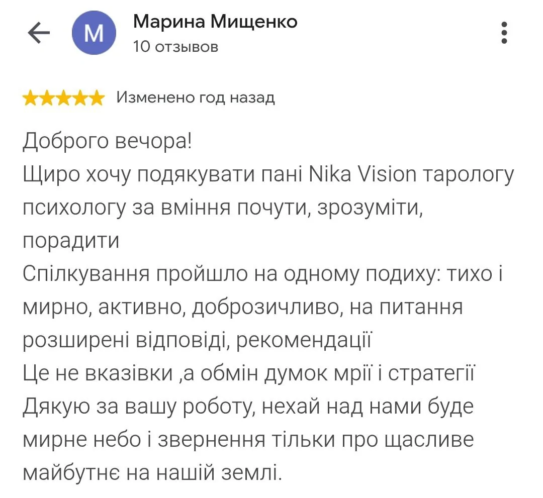 Відгуки про Nika Vision